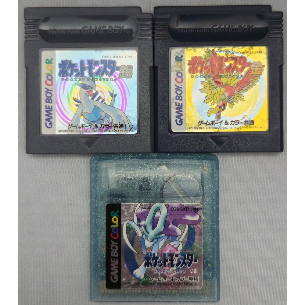 Pokemon Gold - Silver - Crystal - GameBoy Color - JPN Import Tested - US Seller